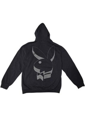 Playboy Bunny Logo Hoodie Black Sweatshirt The Chicago Playboy Club Mens Medium